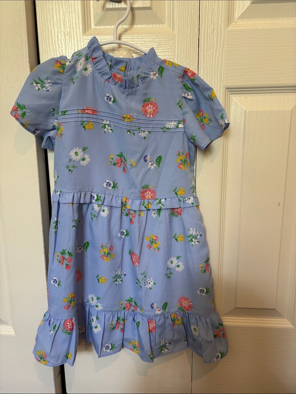 Janie and Jack Light Blue Floral Ruffle Dress
